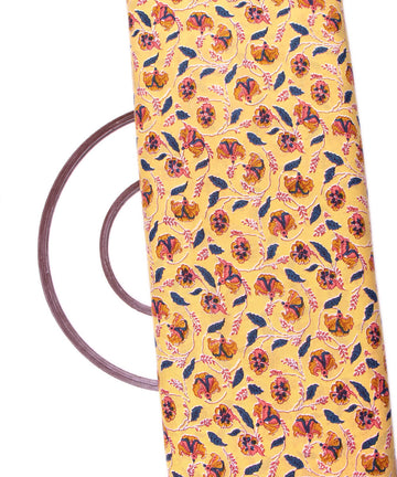 Light Yellow Colour Floral Print Cotton Fabric
